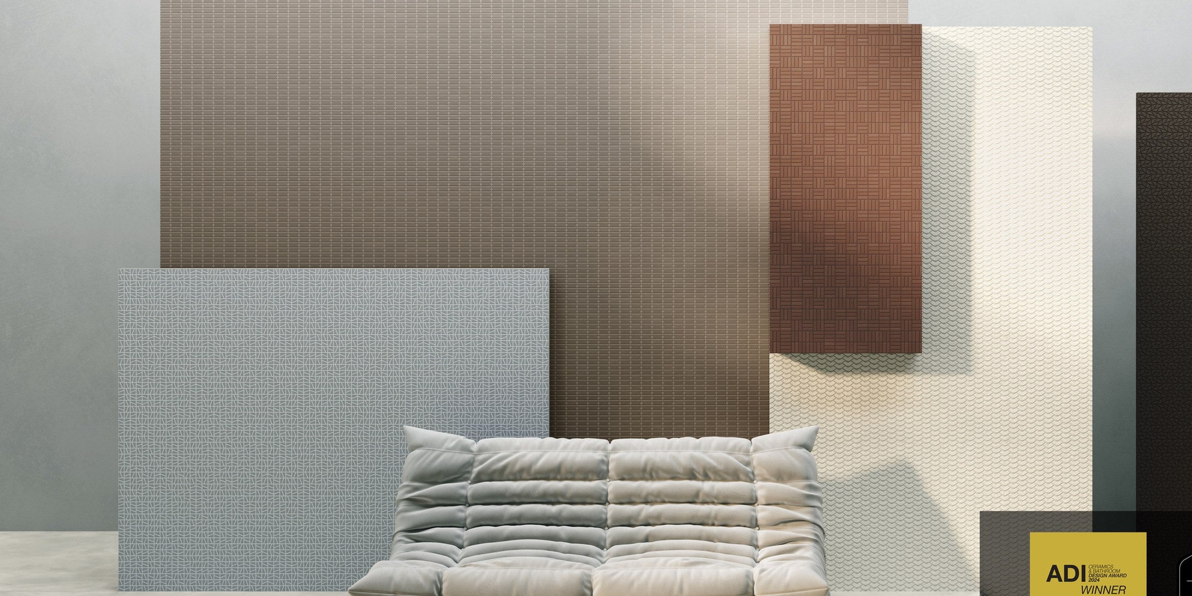 90×90 porselen karo doku kompozisyonu — Mirage NAGOmi
