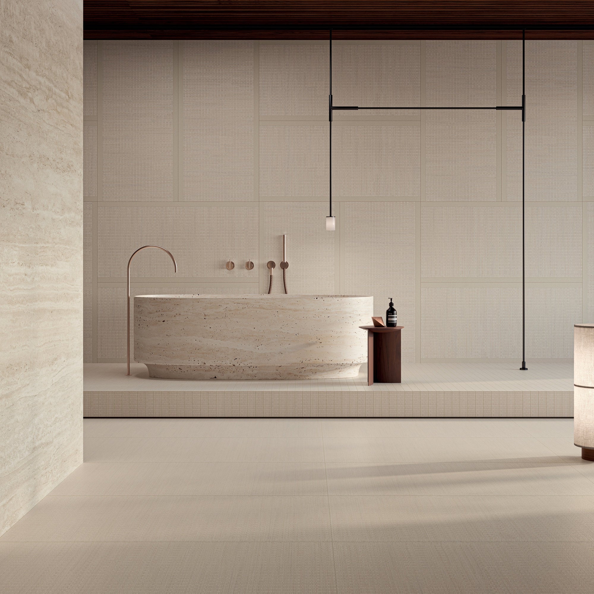Shiki SH02 CB Vapore 60x60 Elysian Travertini EY12 120x278 Bathroom