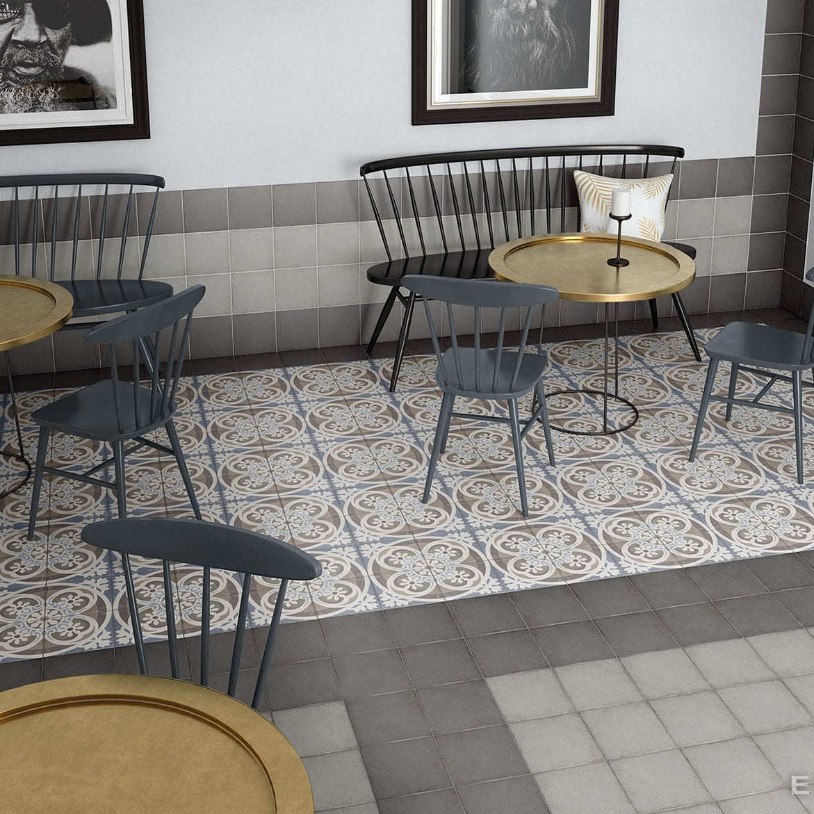 Grey Charcoal Grey Deco Music Hall