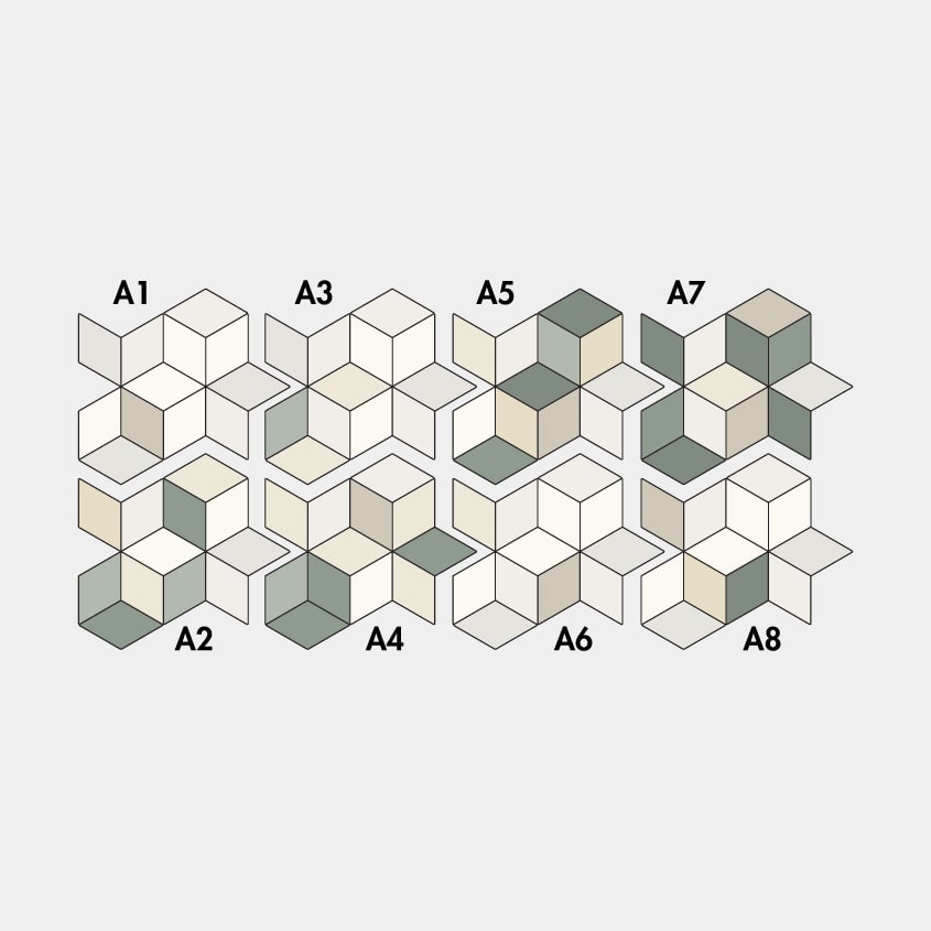 2 White (white + olive & cream)