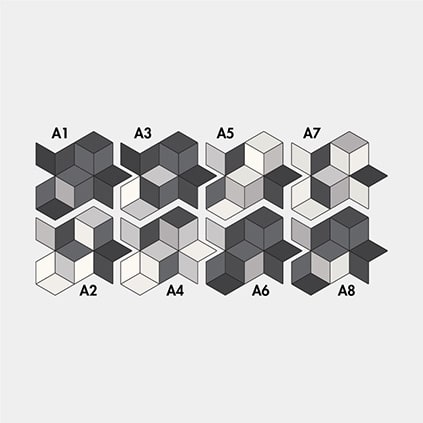 7 Black (black + grey & white)