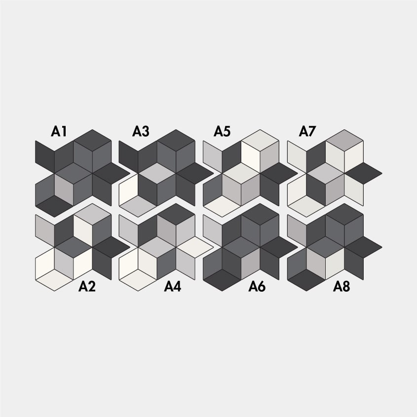 7 Black (black + grey & white)