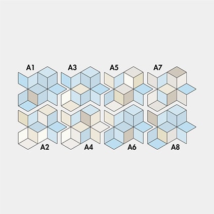 9 Blue (blue + cream & white)