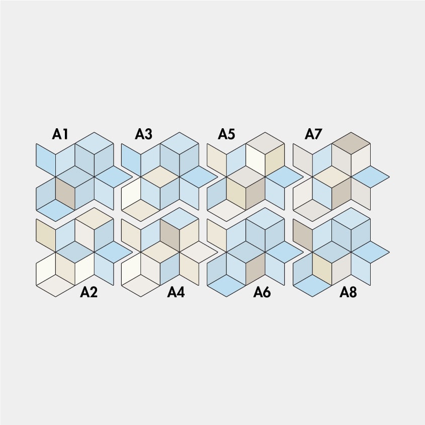 9 Blue (blue + cream & white)