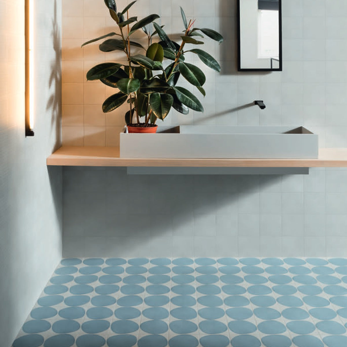Futura Grid Blue — duvar uygulaması