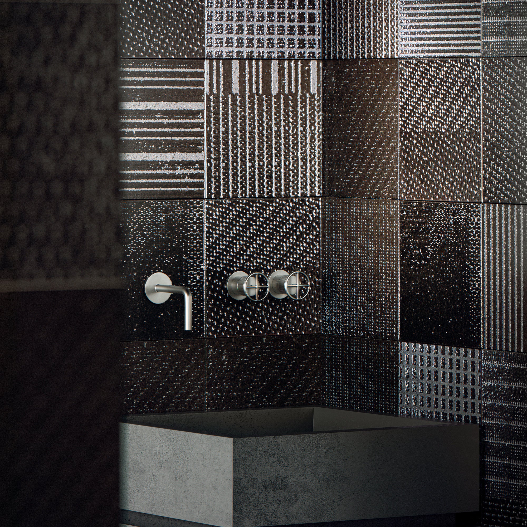 Oltrenero OL02 Poems Nero 20x20 Bathroom
