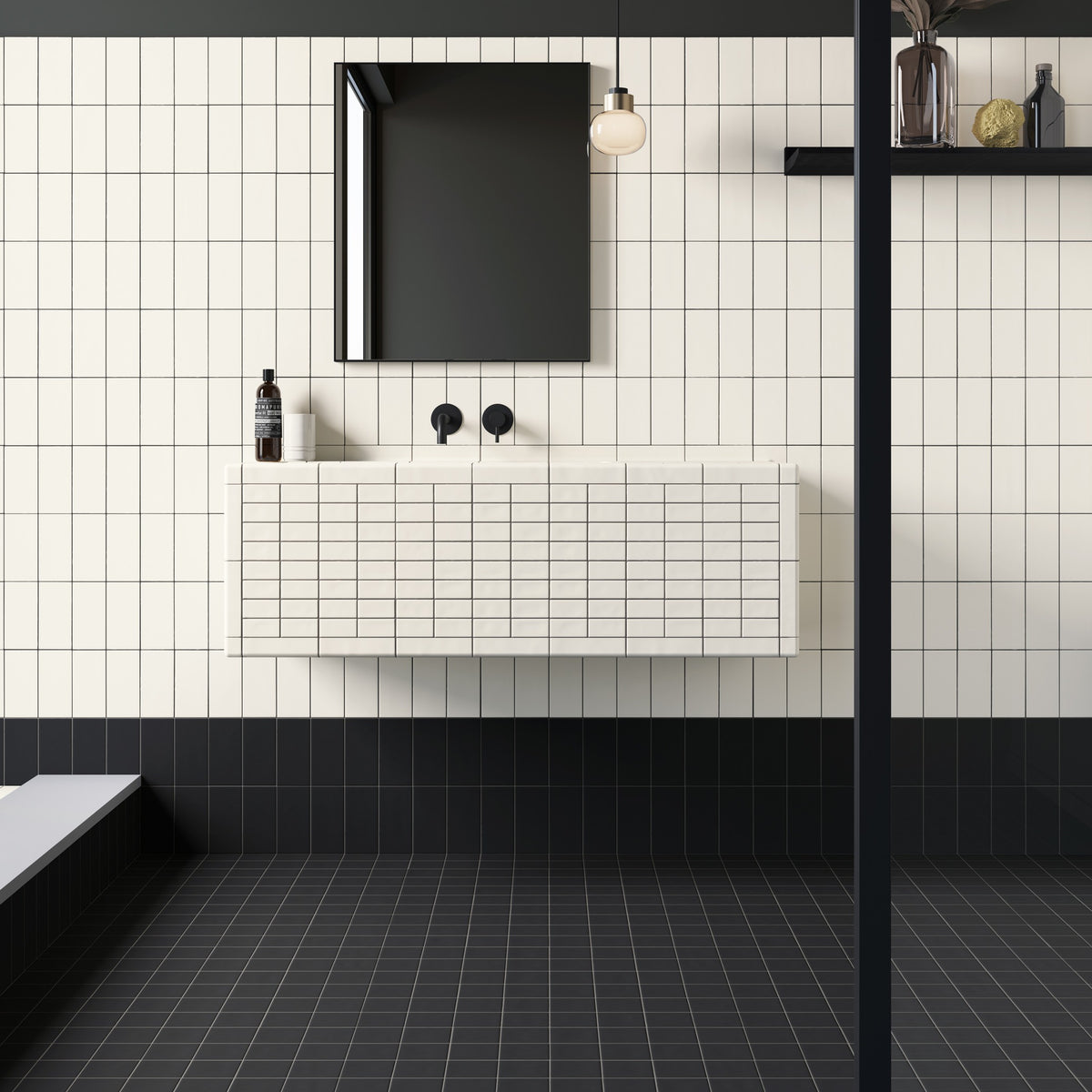 DIN White & Black — banyo uygulaması · Mutina