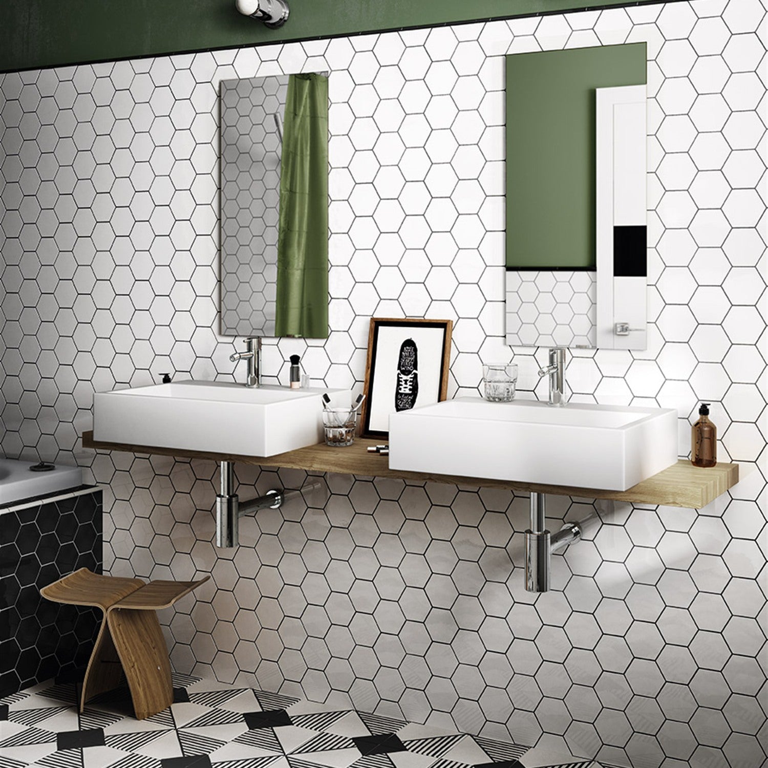 Scale Hexagon White — uygulama