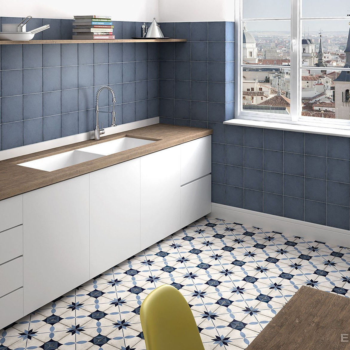 Woad Blue Deco Arcade Blue
