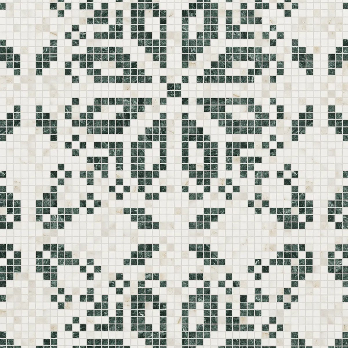 Tessere Folk Bianco Calacatta / Verde Alpi — Tessere